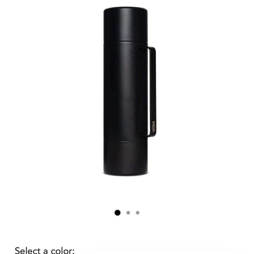 Black Vacuum Thermos Bottle with Handle -